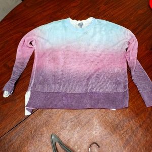 Pullover knit sweater see through